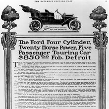 Ford Model T advert in the <cite>Saturday Evening Post</cite>, 3<span class="nbsp">&nbsp;</span>Oct, 1908