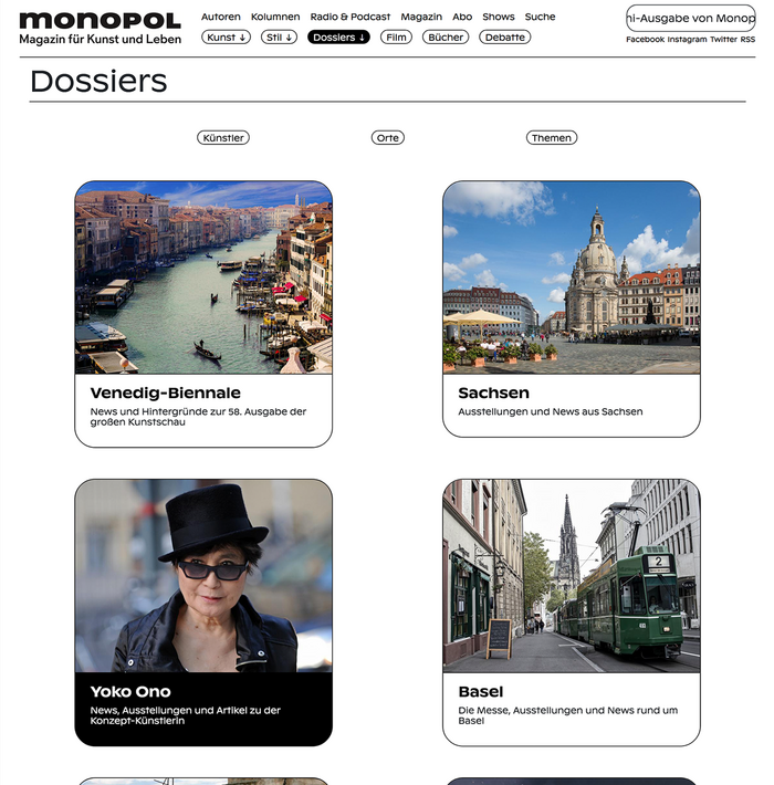 Dossiers page