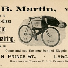 John B. Martin, Bicycle Trick Rider business card