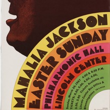 Mahalia Jackson at Lincoln Center Philharmonic Hall concert poster