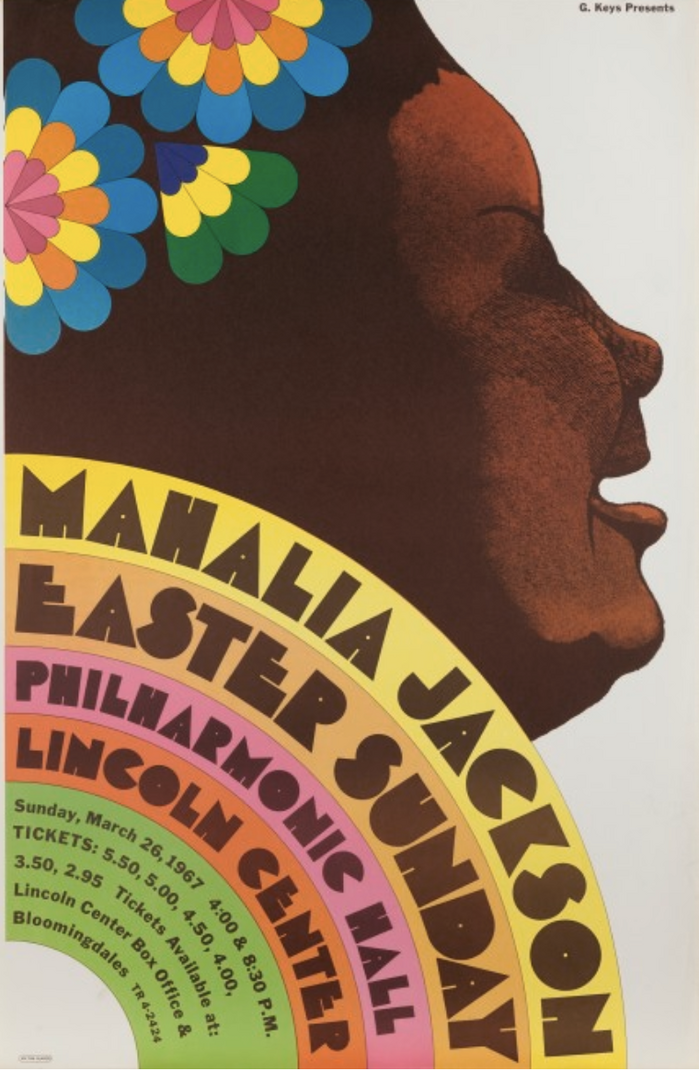 Mahalia Jackson at Lincoln Center Philharmonic Hall concert poster 1