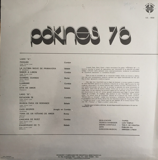 Los Pakines – Pakines 76 album art 4