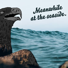 “Meanwhile at the seaside” holiday card