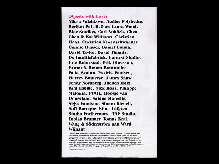 Objects with Love (Design Miami/Basel) catalogue