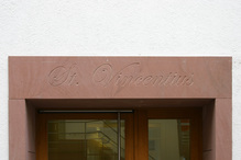 St. Vincentius entrance lettering, Heidelberg