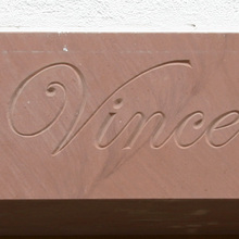 St. Vincentius entrance lettering, Heidelberg