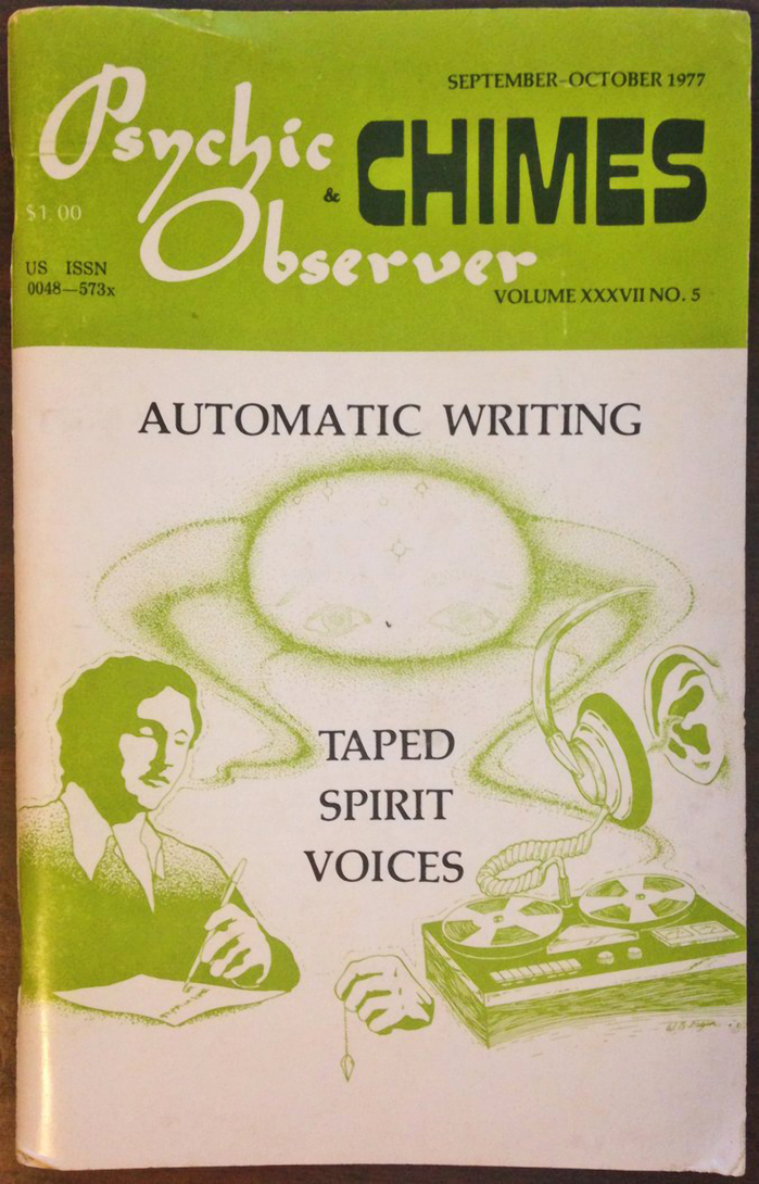 Psychic Observer &amp; Chimes, Vol. XXXVII No.&nbsp;5, Sep–Oct 1977. The cover typeface is .