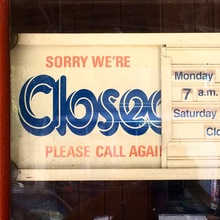 Closed/Open sign with slotted board