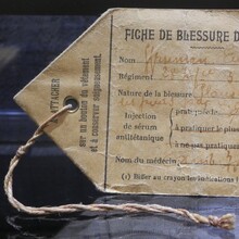 Fiche de blessure de guerre, Mémorial de Verdun