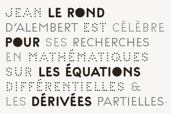 Examples of the Palais typeface designed by Helmo for exclusive use of the Palais de Tokyo.