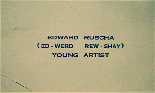 Edward Ruscha’s business card