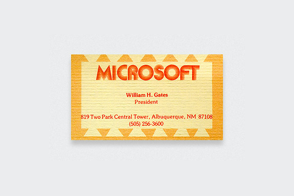 Bill Gates business card.