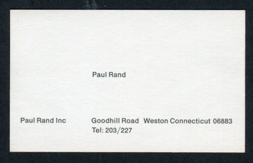 Paul Rand’s business card