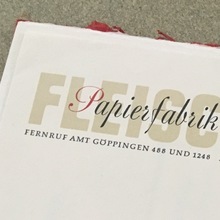 Papierfabrik Fleischer letterhead