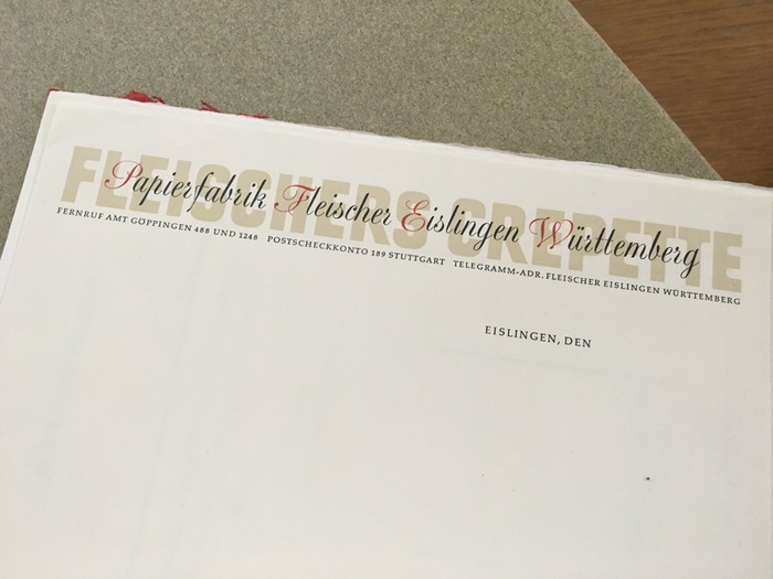 Papierfabrik Fleischer letterhead 1