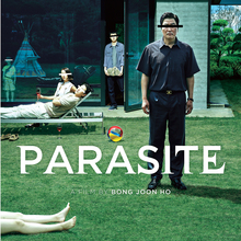 <cite>Parasite</cite> movie poster and trailer