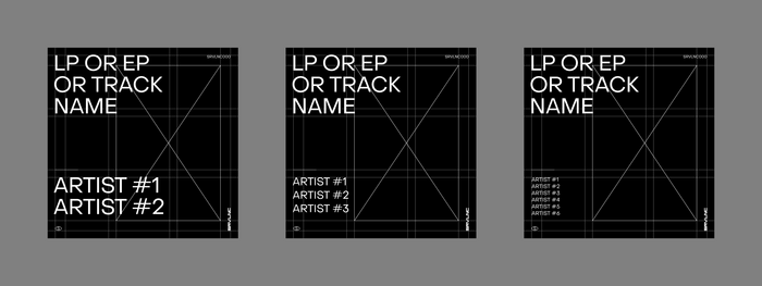 Template grid system for the album covers.