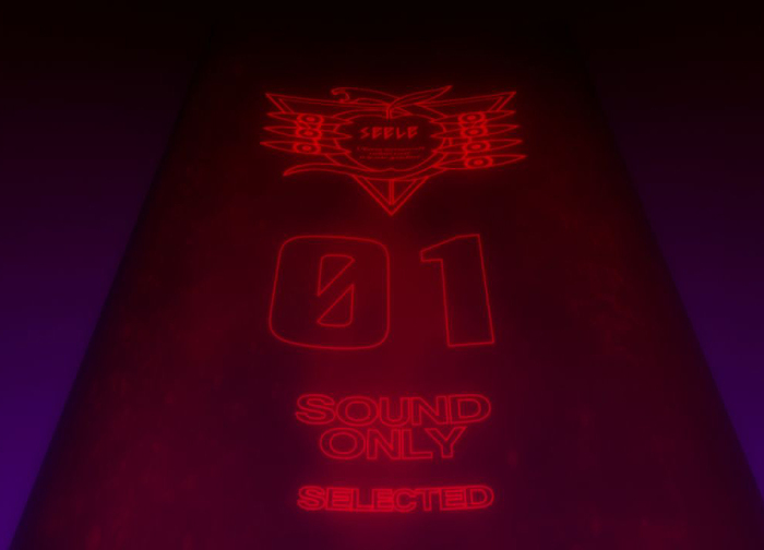 The iconic &ldquo;SOUND ONLY&rdquo; monoliths use outlined  for the numerals and all-caps Helvetica for text.