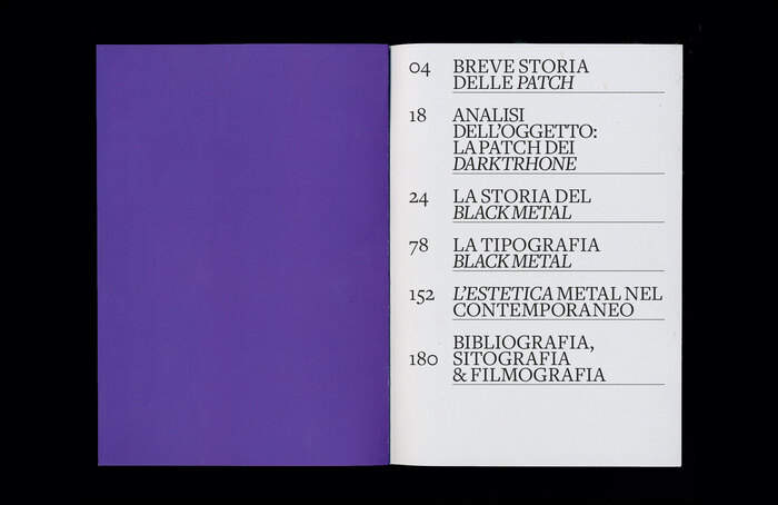 Table of contents.