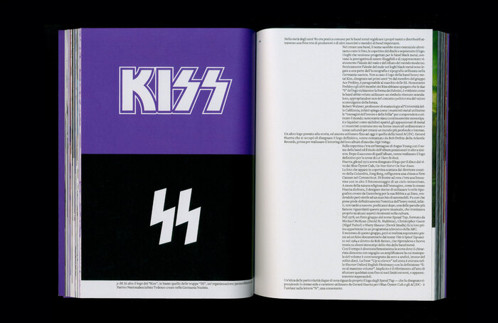 Left: The controversial band logo by KISS, compared to the insignia of the Nazi SS.