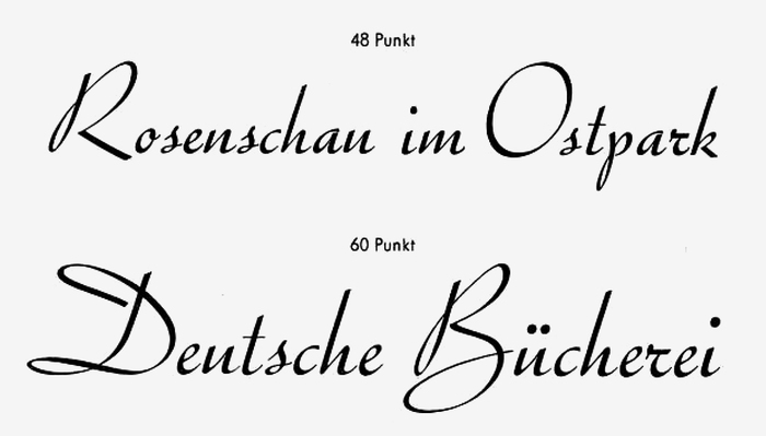 Klimsch’s specimen card for Quick included a reference to flowers: Rosenschau im Ostpark (“Rose show at East Park”).