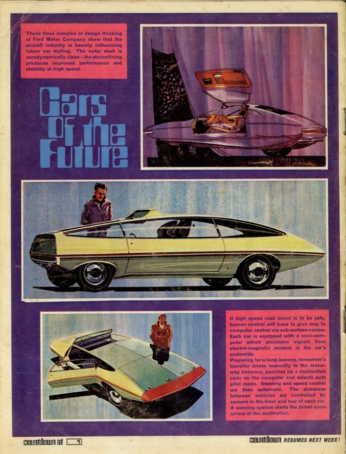What is more futuristic than ? Don’t miss the description of the autonomous cars of the future guided by computers and subsurface cables.