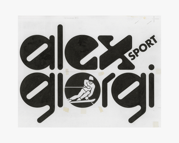 Ink and whiteout on cardboard, with “Sport” pasted in, 57.6×42.1&nbsp;cm