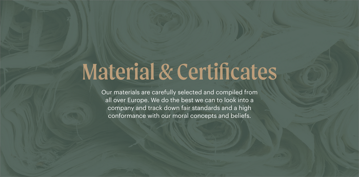 Material &amp; Certificates header.