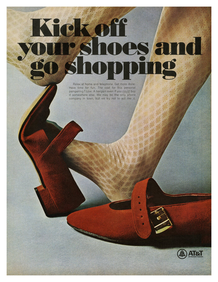 “Kick off your shoes and go shopping” AT&amp;T ad