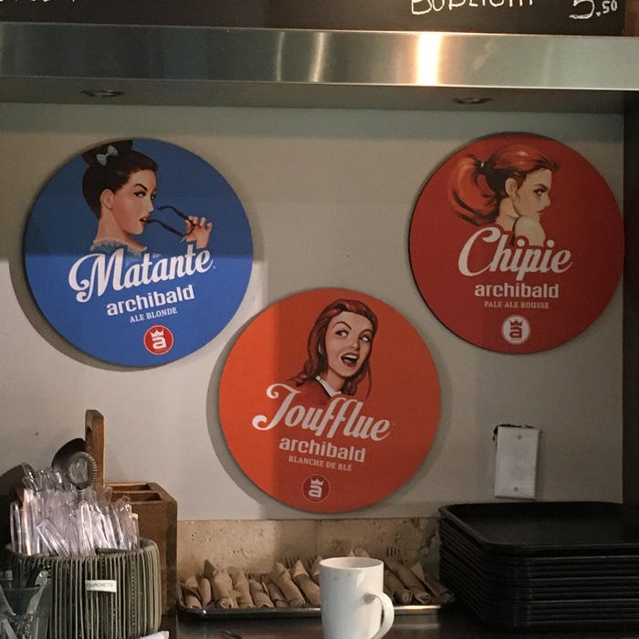 Signs at Café Lulu in the Village, Montréal.
