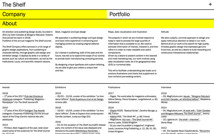 About page, type only.